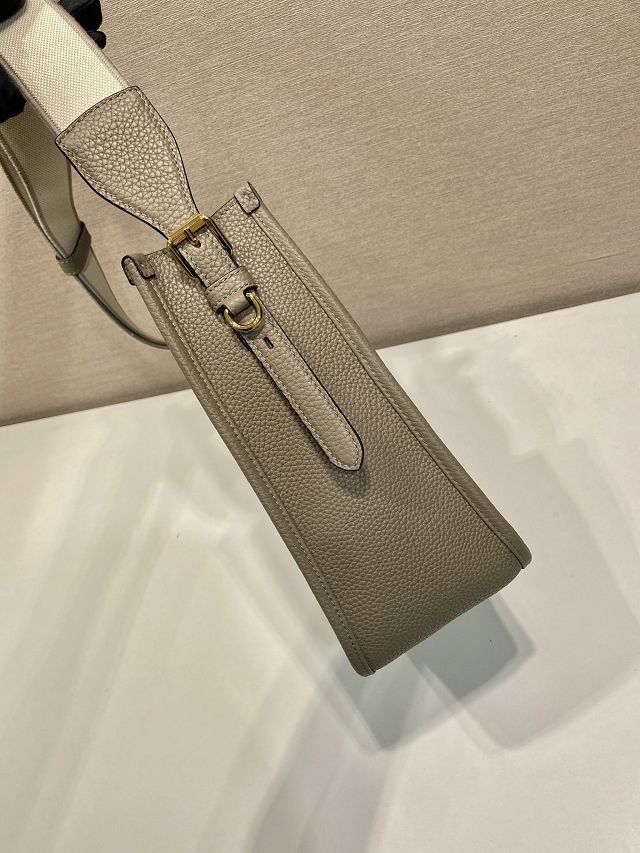 Prada original calfskin large shoulder bag 1BC073 grey