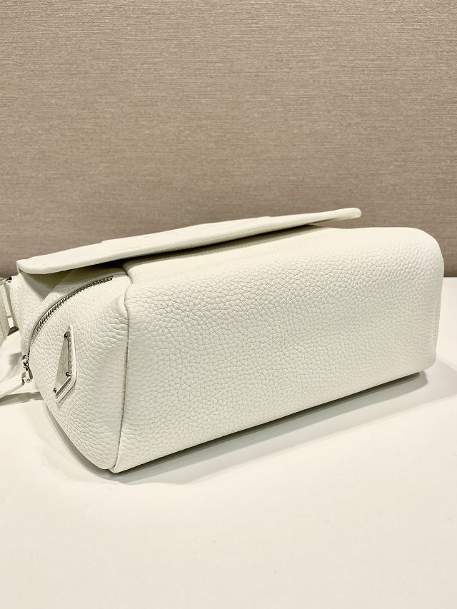 Prada original calfskin small shoulder bag 2VD056 white
