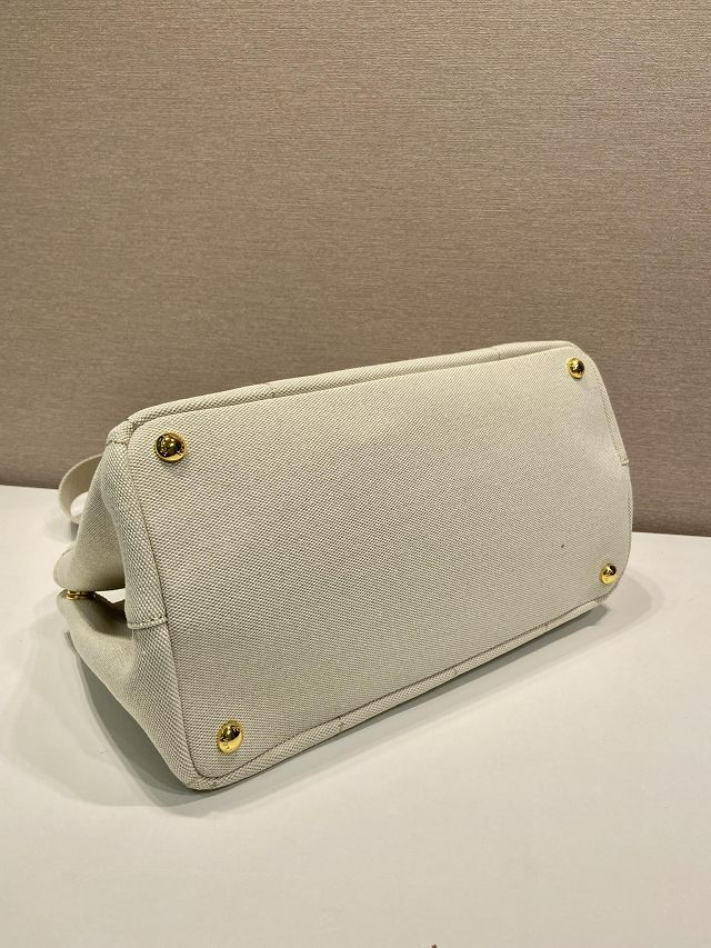 Prada original canvas jardiniere medium handbag 1BG554 white