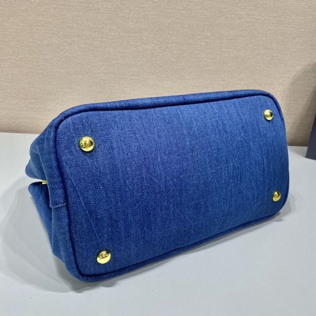 Prada original canvas jardiniere medium handbag 1BG439 blue