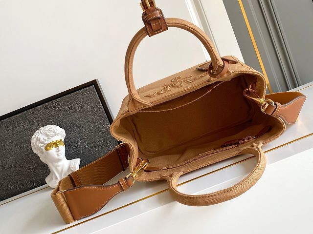 Prada original canvas jardiniere small handbag 1BG464 tabacco