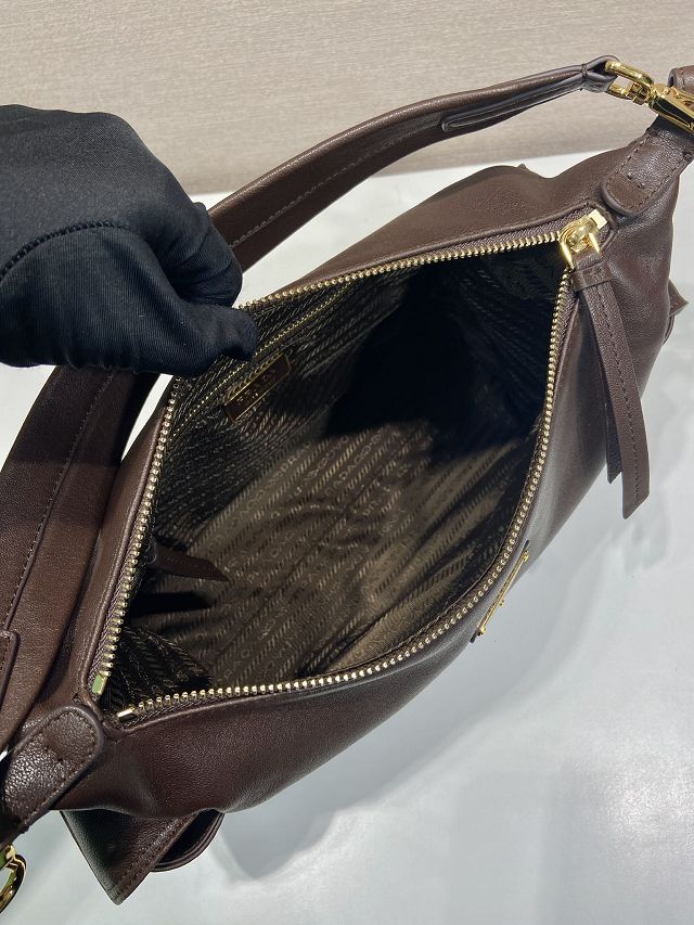 Prada original lambskin explore shoulder bag 1BC264 sienna