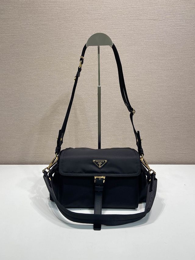 Prada original nylon explore medium shoulder bag 1BD394 black