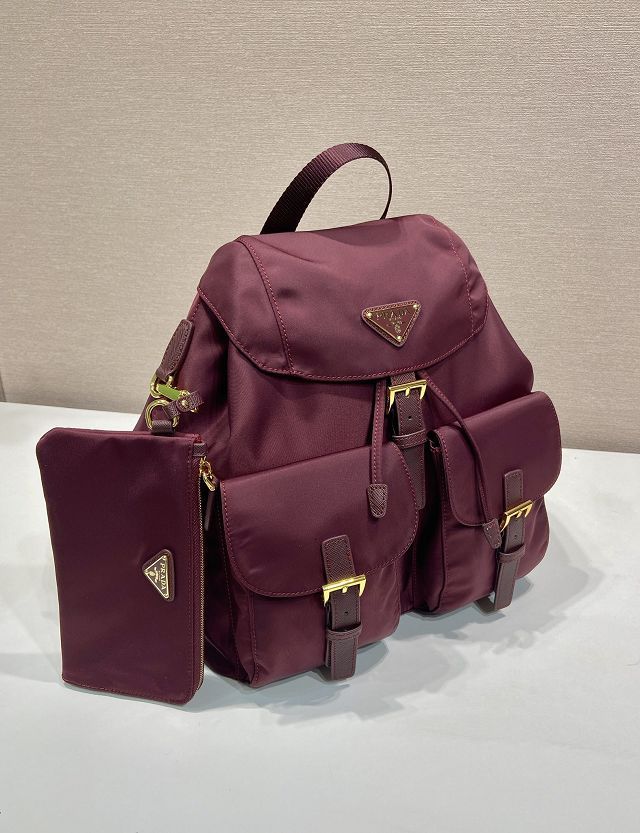 Prada original nylon medium backpack 1BZ811 burgundy