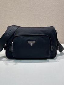 Prada original nylon medium shoulder bag 2VH192 black