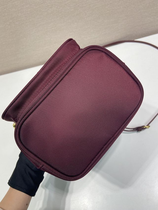 Prada original nylon mini backpack 1BH038 burgundy