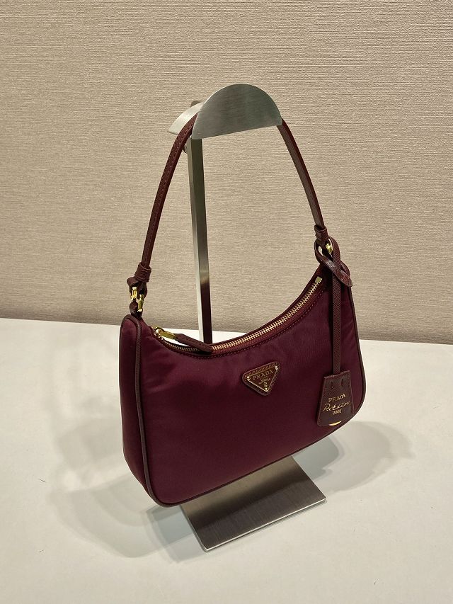 Prada original nylon re-edition 2005 mini bag 1N204M burgundy