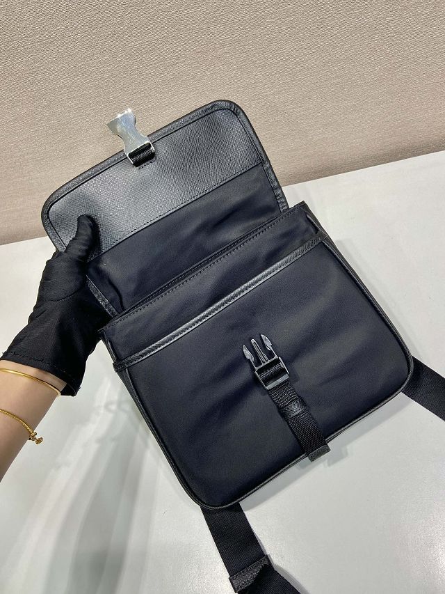 Prada original nylon small shoulder bag 2VD077 black