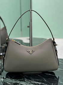 Prada original soft calfskin aimee medium shoulder bag 1BC229 grey