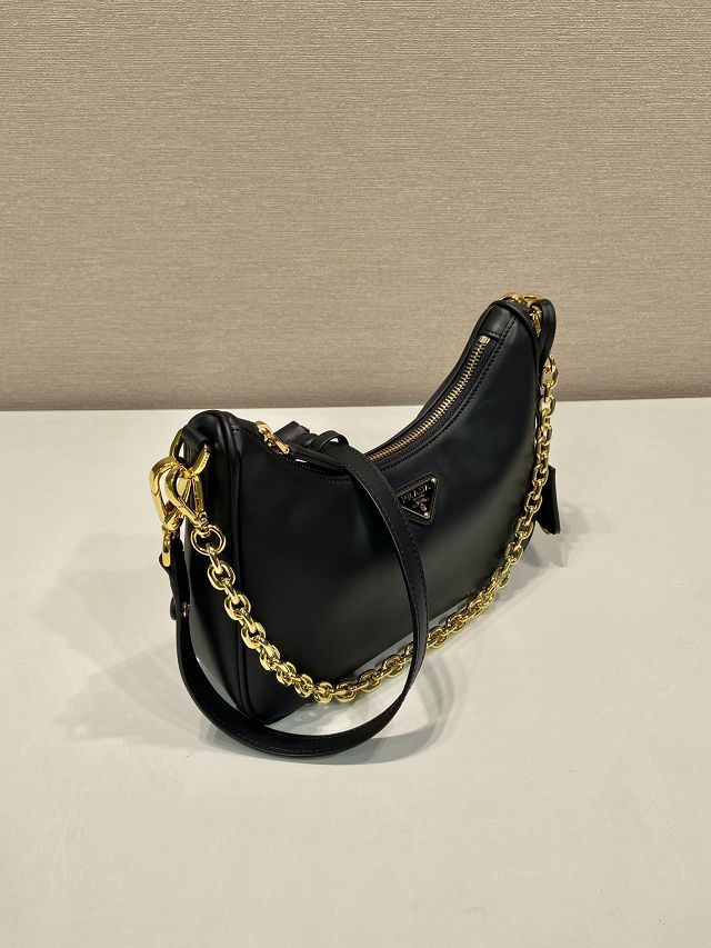 Prada original soft calfskin re-edition mini bag 1BC204 black