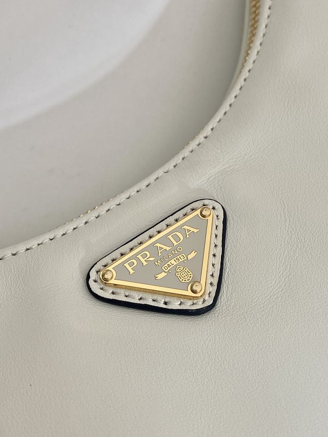 Prada original soft calfskin re-edition mini bag 1BC204 white