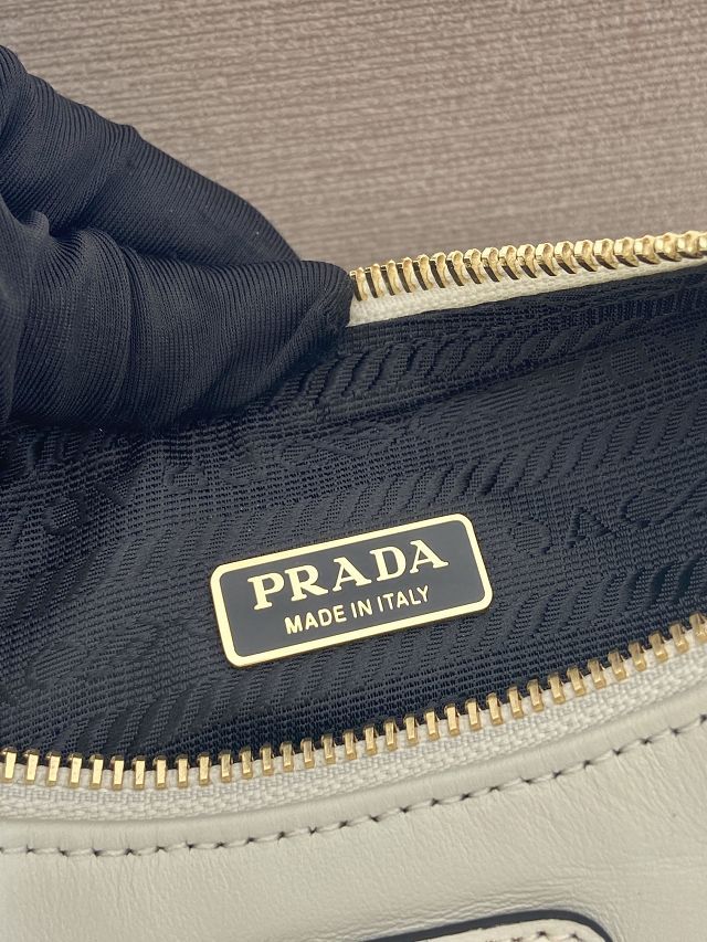 Prada original soft calfskin re-edition mini bag 1BC204 white