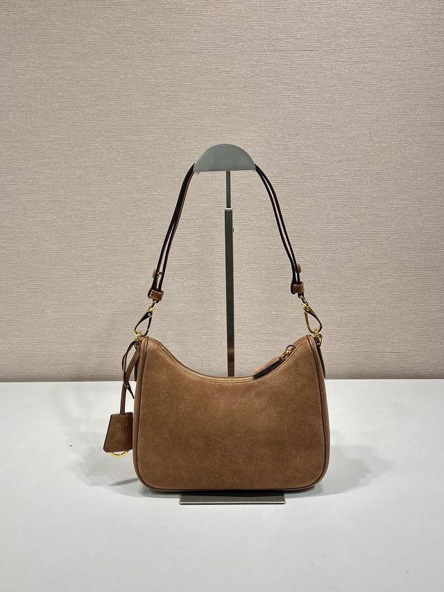 Prada original suede re-edition mini bag 1BC204 brown