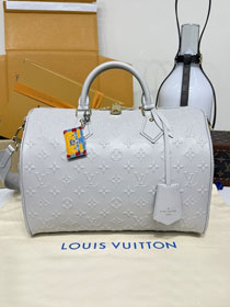 Louis vuitton original calfskin speedy soft 30 handbag M25670 grey