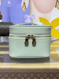 Louis vuitton original epi leather nano nice cosmetic case M25855 light green