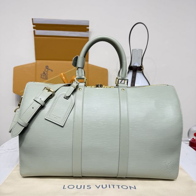 Louis vuitton original epi leather keepall 45 M15181 light green