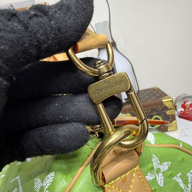 Louis vuitton original ostrich calfskin speedy P9 40 N87523 green