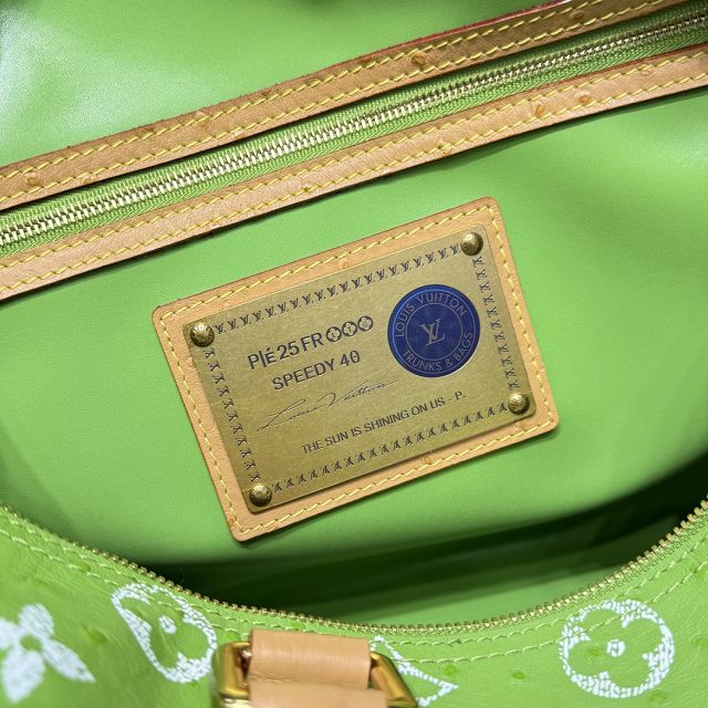 Louis vuitton original ostrich calfskin speedy P9 40 N87523 green