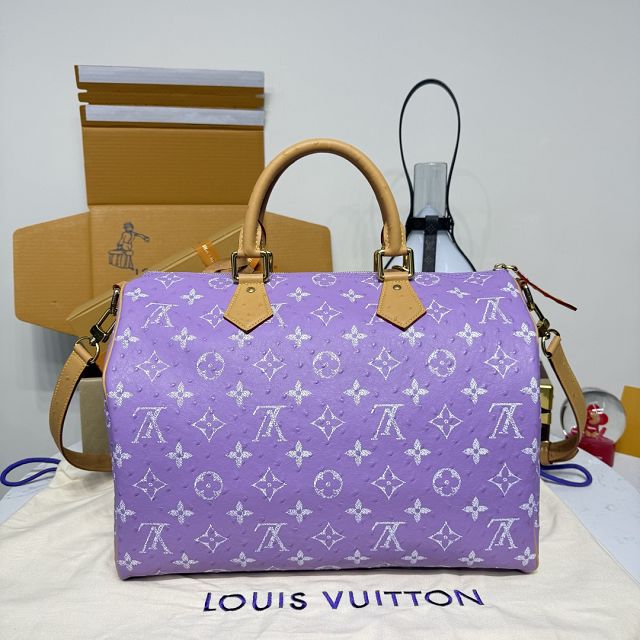 Louis vuitton original ostrich calfskin speedy P9 40 N87523 purple