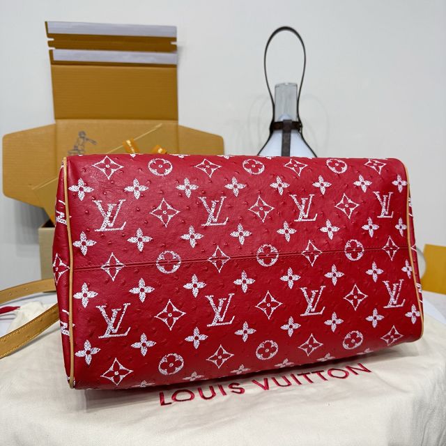 Louis vuitton original ostrich calfskin speedy P9 40 N87523 red