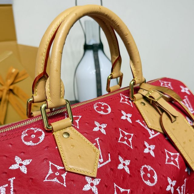 Louis vuitton original ostrich calfskin speedy P9 40 N87523 red