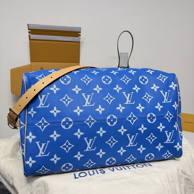 Louis vuitton original soft calfskin speedy P9 50 M11565 blue