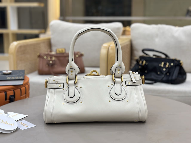 Chloe original calfskin paddington bag CH0003 white