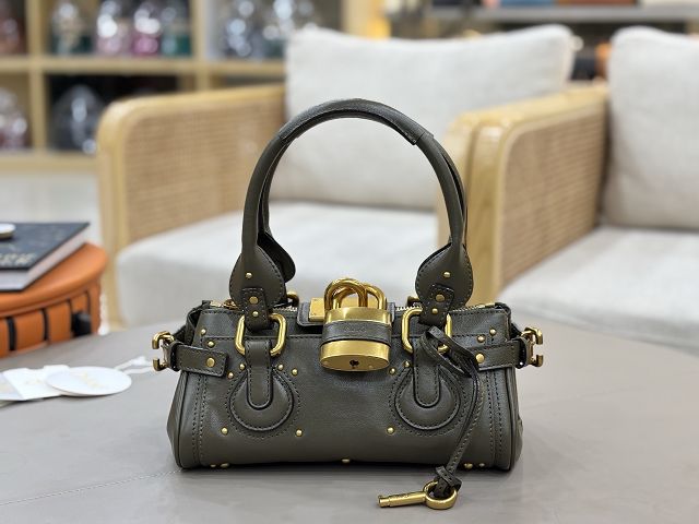 Chloe original calfskin small paddington bag CH0004 dark green