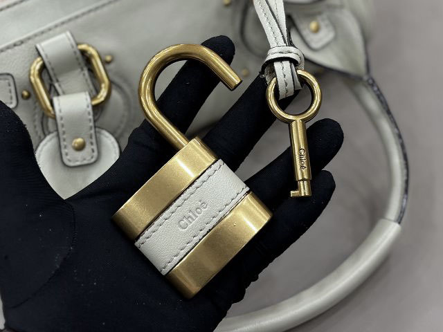 Chloe original calfskin small paddington bag CH0004 white