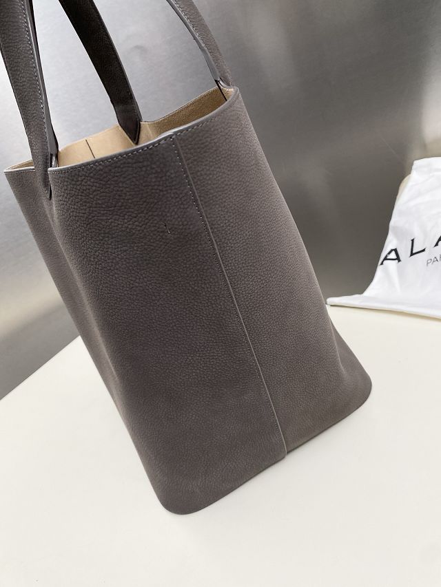 Alaia original nubuck calfskin cabas bag AL0010 grey