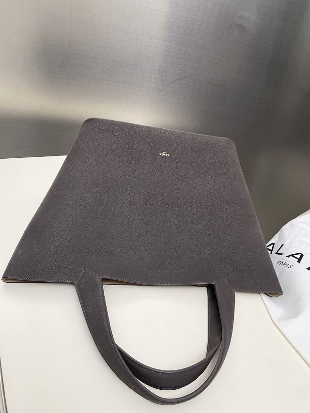 Alaia original nubuck calfskin cabas bag AL0010 grey
