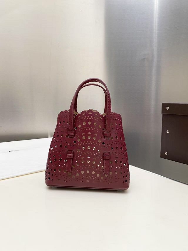 Alaia original vienne wave calfskin mina 16 bag AL0005 bordeaux