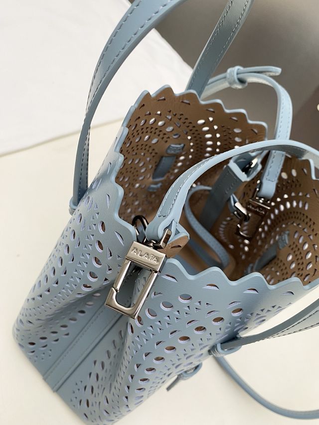 Alaia original vienne wave calfskin mina 20 bag AL0004 light blue