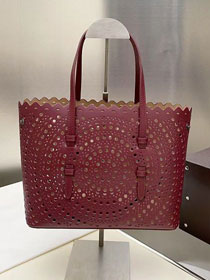 Alaia original vienne wave calfskin mina 25 bag AL0003 bordeaux