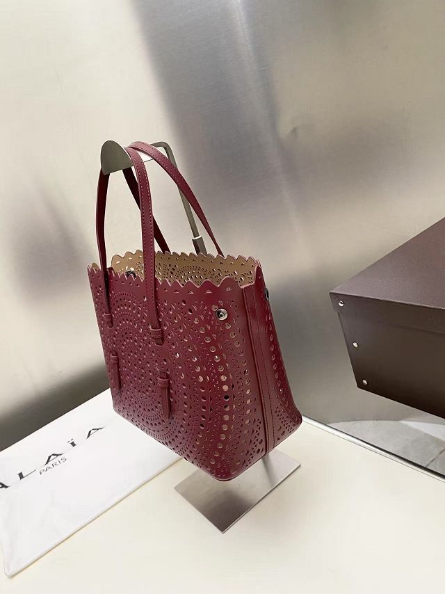 Alaia original vienne wave calfskin mina 25 bag AL0003 bordeaux