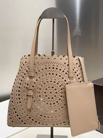 Alaia original vienne wave calfskin mina 25 bag AL0003 desert