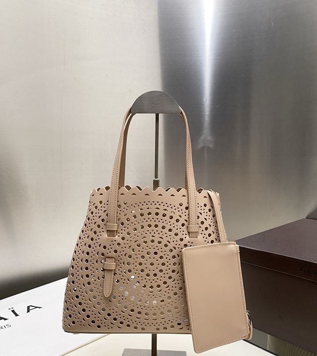 Alaia original vienne wave calfskin mina 25 bag AL0003 desert