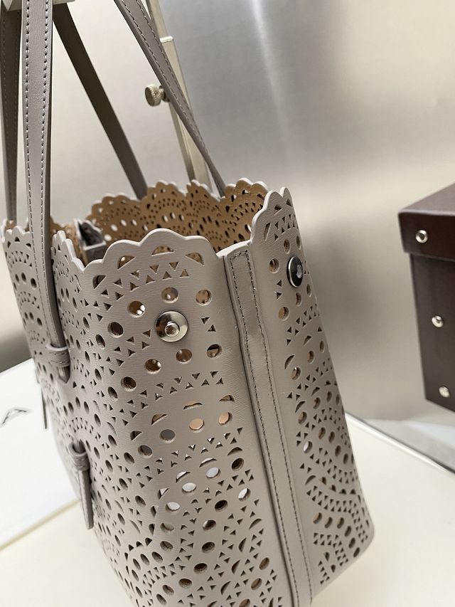 Alaia original vienne wave calfskin mina 25 bag AL0003 grey