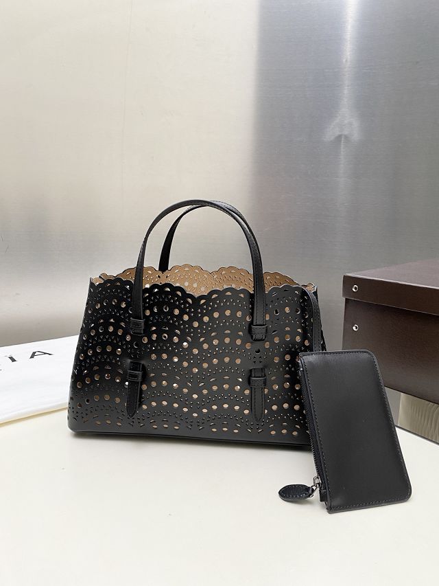 Alaia original vienne wave calfskin mina 28 bag AL0002 black