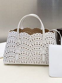 Alaia original vienne wave calfskin mina 28 bag AL0002 white