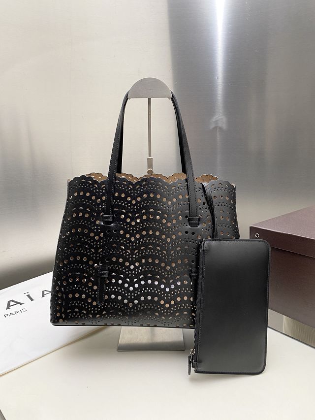 Alaia original vienne wave calfskin mina 32 bag AL0006 black