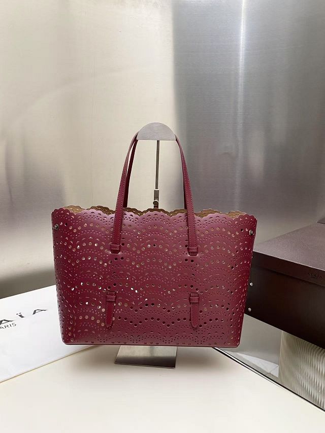 Alaia original vienne wave calfskin mina 32 bag AL0006 bordeaux