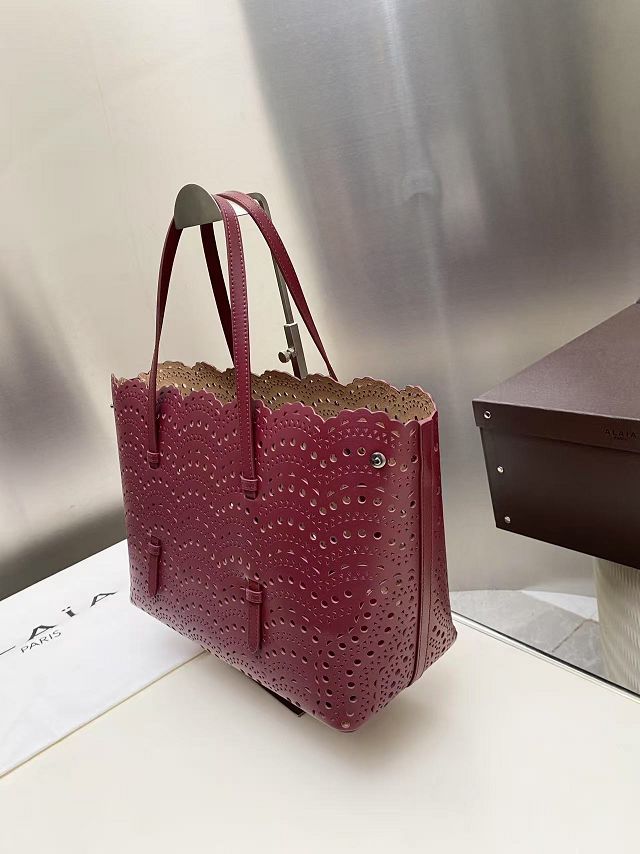 Alaia original vienne wave calfskin mina 32 bag AL0006 bordeaux