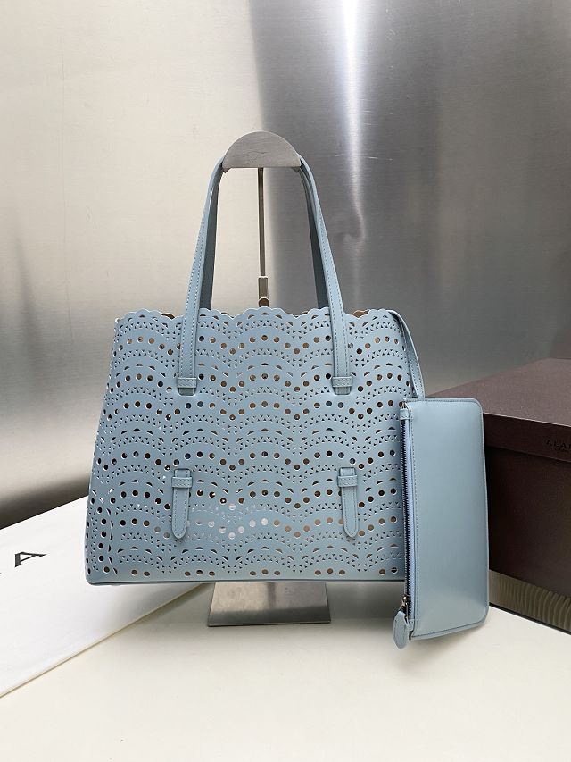 Alaia original vienne wave calfskin mina 32 bag AL0006 light blue