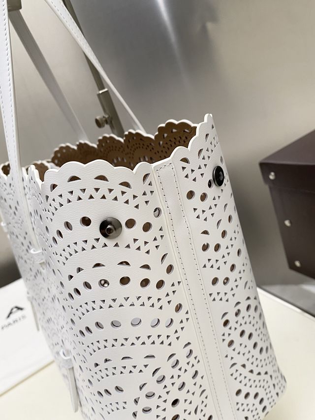 Alaia original vienne wave calfskin mina 32 bag AL0006 white