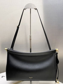 Alaia original calfskin le click east west large flap bag AL0019 black