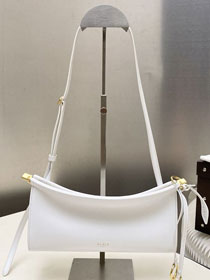 Alaia original calfskin le click east west small flap bag AL0021 white