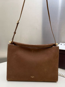 Alaia original nubuck calfskin le click medium square bag AL0018 brown