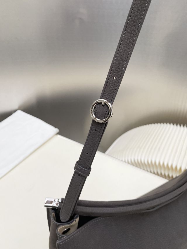 Alaia original nubuck calfskin le click medium square bag AL0018 grey