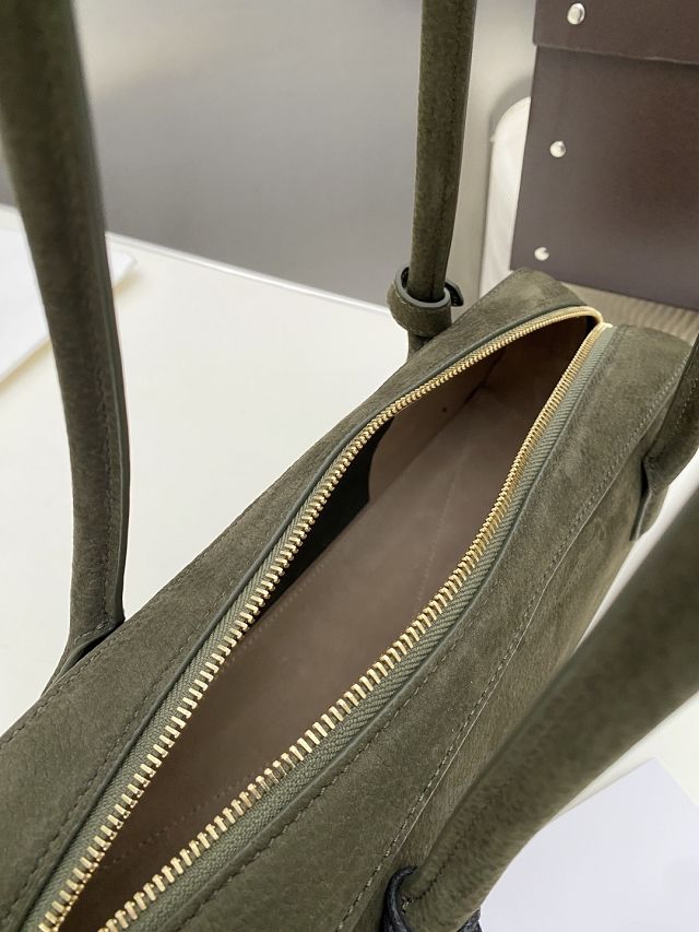 Alaia original nubuck calfskin le teckel medium bag AL0024 dark green